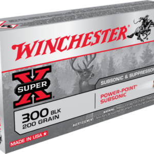 Winchester SUPER X SUBSONIC EXPANDING .300 AAC Blackout 200 grain Copper Plated Hollow Point Centerfire Rifle Ammunition X300BLKX Caliber: .300 AAC Blackout, Number of Rounds: 20