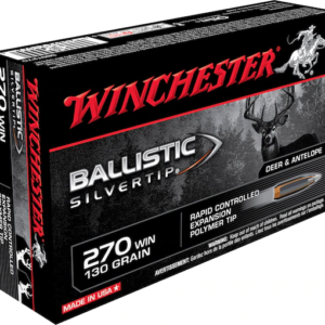 Winchester Ballistic Silvertip Ammunition 270 Winchester 130 Grain Ballistic Silvertip Rapid Controlled Expansion Polymer Tip Box of 20